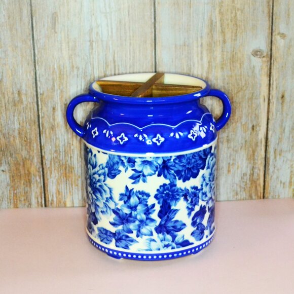 Pioneer Woman Utensil Holder Vintage Floral Pattern New Never Used Kitchen Tools - Picture 3 of 10